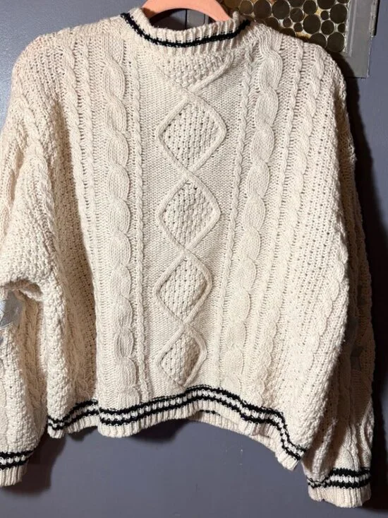 Folklore Cardigan Taylor Swift Inspired Star Patch Cable Knit S - Picture 5 of 9